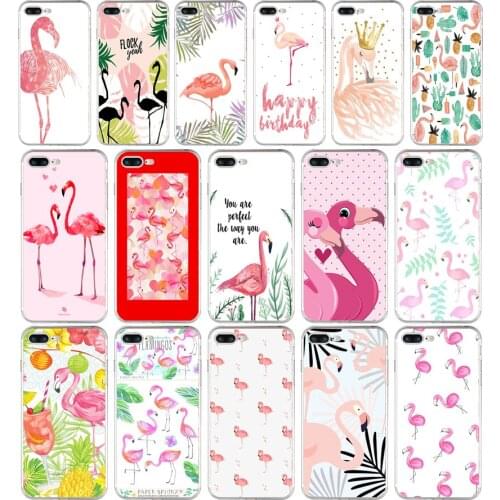 221H Hot Flamingo Phone Cases Summer Flamencos Pattern Soft TPU Silicone Cover Case For Apple iPhone 6 6s 7 8 plus Case
