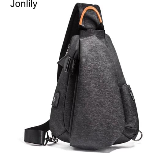 Jonlily Mens Light Weight Nylon Shoulder Bags Sport Small Sling Bag Casual Handbag Fashion Purse -KG403