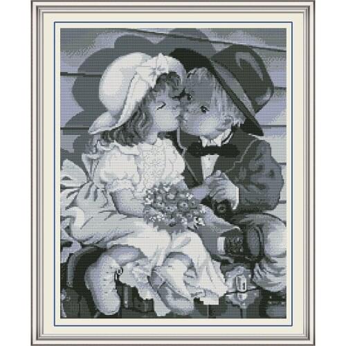 Joy Sunday Childhood 5 Chinese Cross Stitch Kits Ecological Cotton Clear Stamped Printed 14 11CT DIY Christmas Decorations Gift