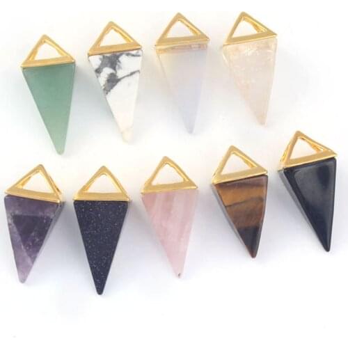 KFT Natural Healing Crystal Stone Necklace Rose Pink Quartz Reiki Stone Pendant Chain Necklace Jewelry For Women Girls Men