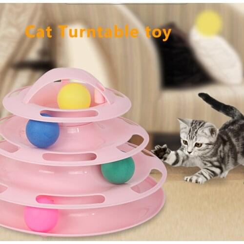 Cat Toy Cat Three Layers Turntable Puzzle Toy Trackball Easy To Clean Four Layers Cat Turntable Removable For Large Small Cat