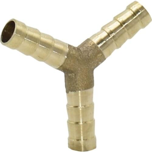Brass 8mm 10mm Y Connector Water Splitter tee 3-way pipe Quick Coupling Pipe Fittings 2Pcs