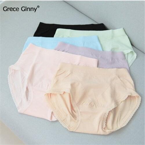 Summer new underwear cotton fabric comfortable and breathable ladies middle waist no trace sexy lace triangle briefs