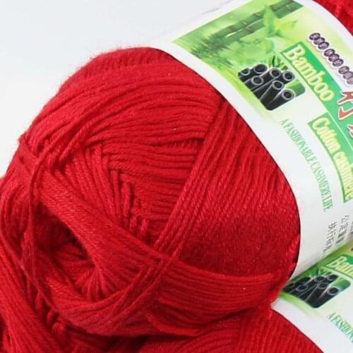 Lot of 1 BallsX50g Color optional Super Soft Natural Bamboo Cotton Knitting Yarn Christmas Red 322-911