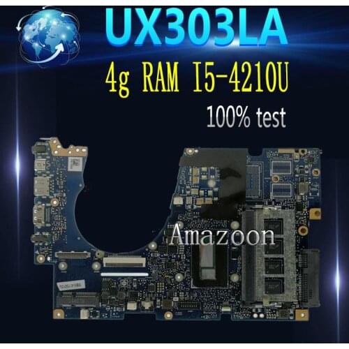Amazoon UX303LA Laptop motherboard For Asus UX303LA UX303LB UX303LN UX303L UX303 Teste mainboard original 4g RAM I5-4210U