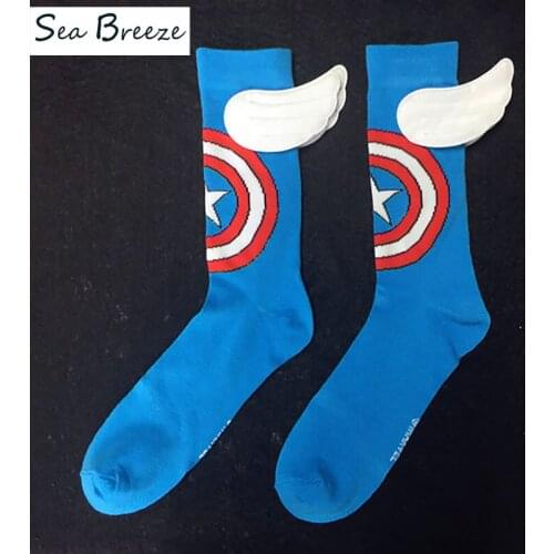 Sea Breeze Brand men women high quality cotton tube socks personality Hand Sewn wing US captain Couple socks Crew customize