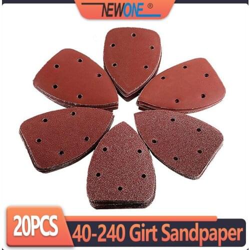 NEWONE 20PCS 140mm Mouse Detail Sandpaper Sander Pads Sanding Sheets Assorted 40 60 80 120 240 Grits