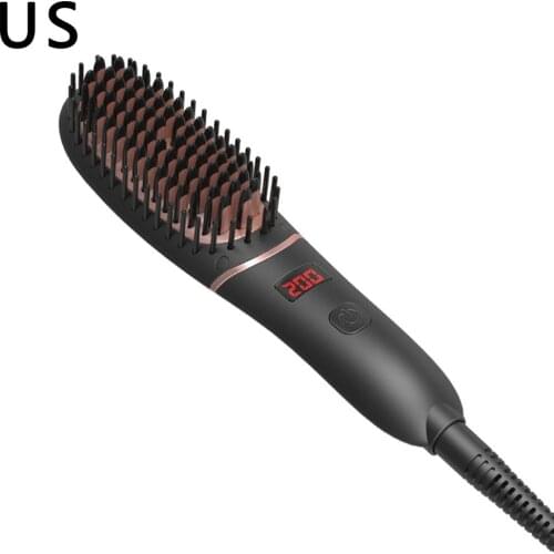 LED Display Negative Ion Hair Straightening Comb Dry Wet Dual Purpose Hair Straightener Hair Straightening Brush