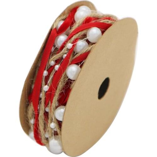 Christmas Tree Декор Christmas Tree DIY Party Bead Chain Red Ribbon Gift Wrapping Xmas Decoration Wedding Party Decor Ornaments