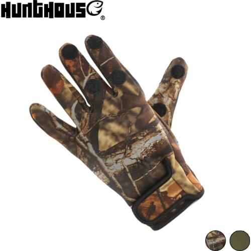 Hunthouse Fishing Gloves winter fishing Breathable Anti-Slip Glove waterproof Three Finger Cut sports gloves fishing equipment