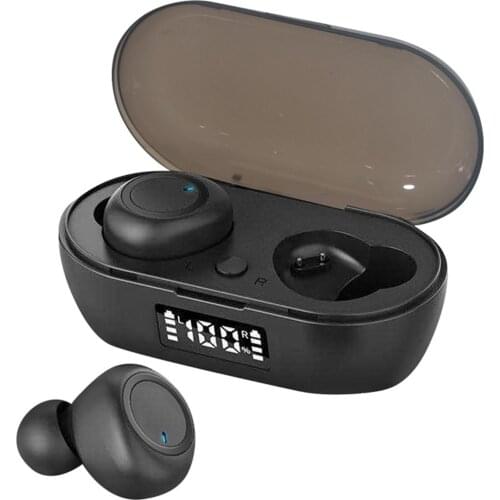 S100 Bluetooth 5.0 Digital Display TWS Mini Headsets Earphones with Charging Box
