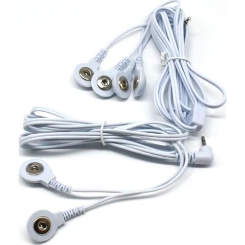 DC 2.5mm Plug Electrode Lead Wires Connecting Cables with 2 or 4 Buttons for Digital TENS Therapy Machine Massager 2-way 4-way