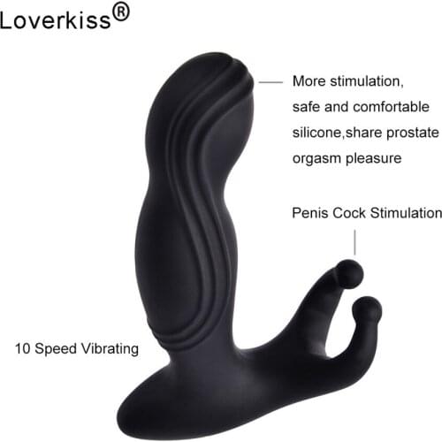 Loverkiss 10 vibrations Silicone Butt Plug Anal Vibrator Anus Erotic Toys for woman,Male Masturbator Prostata Massager for Man