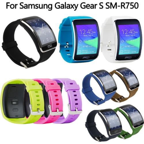 Replacement Bands for Samsung Galaxy Gear S SM-R750 Smart Watch, Soft TPU, Classic Watch Band Style with Metal Buckle
