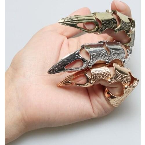 Vintage Punk Bendable Joint Fingernail Ring For Women Men Hiphop Hyperbole Silver Color Full Finger Rings Men Party Jewelry B088