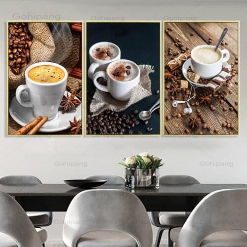 Delicious Food Canvas Painting Chocolate Coffee Bean Breakfast Art Poster and Prints On The Wall Art for Kitchen Nordic Pictures