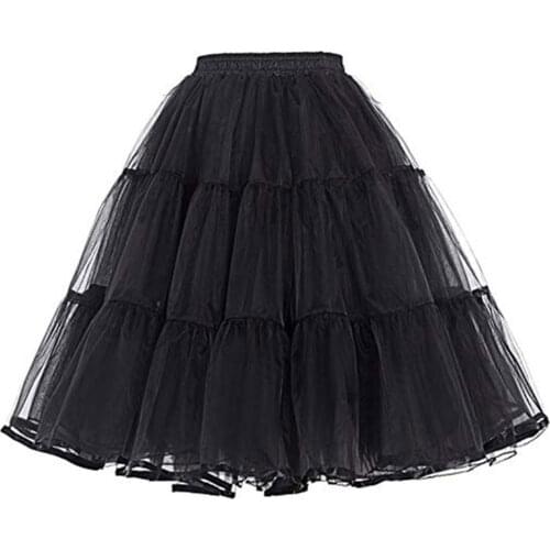 Summer Petticoats Puffy Organza Skirt Retro Vintage Dress Underskirts Women Hoops Plus Size Dance Crinoline Petticoat White
