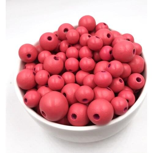 100pcs 12-20mm DIY Color Ball Round Spacer Wooden Beads 6 colors Wooden Balls Loose Ball Beads Wood Qrganic Toys Bead