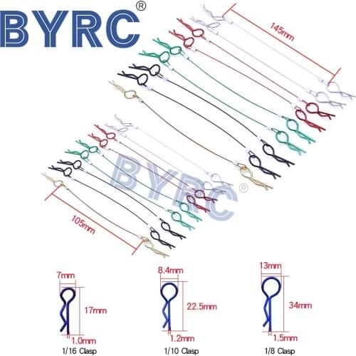 2pcs racing Clip R Pin 1/16 1/10 1/8 RC Steel wire Car shell rope Body Shell Buggy drift Monster truck Crawler HPI HSP WLtoy
