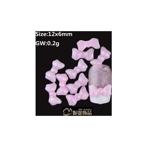 200pcs/bag 12x6mm Glitter beautiful resin bowknot nail art decoration