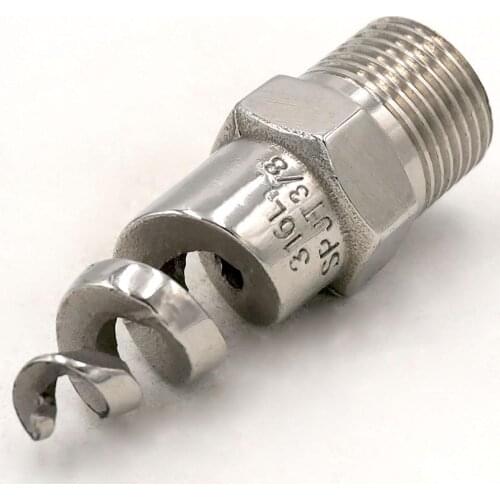 3/8" BSPT Male 316L Stainless Steel Spiral Cone Spray Nozzle For Garden Dedusting 0.7-25 Bar 130L/H