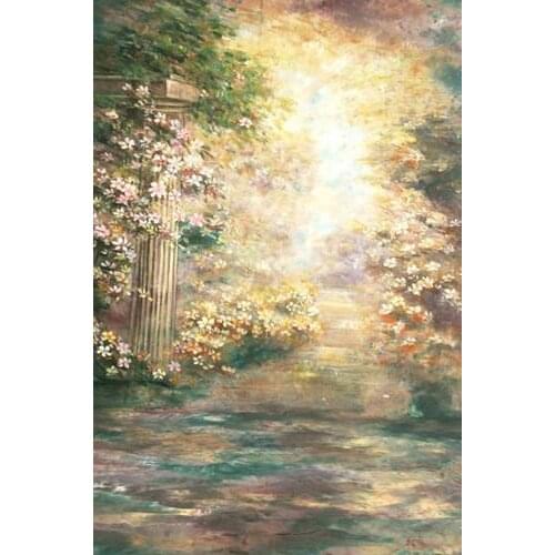 3x5m 100%Cotton hand painted flower scenic muslin backdrop background,fantasy wedding backgrounds for photo studio