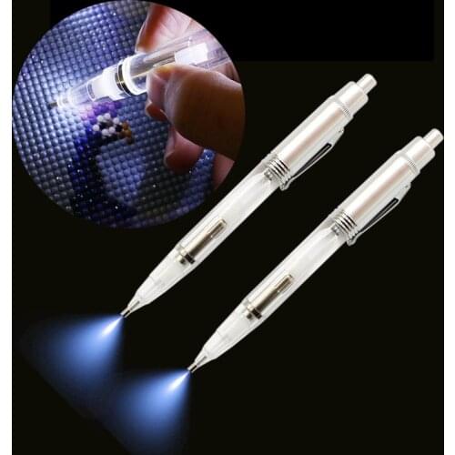 5D Diamond Painting Tool Angled Tip Point Drill Pen Kits Lighting Drill Pen with Accessories DIY Sewing Crafts Tool