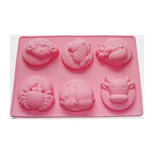 6-constellation Silicone Mold Soap Chocolate Candy Cookies Muffin Tray Mould