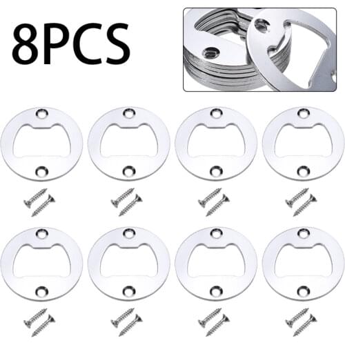 8pcs 40mm Round Beer Bottle Opener Inserts with Screws DIY Beer Soda Glass Cap Bar Opener Crafts Kitchen Tool Gadgets