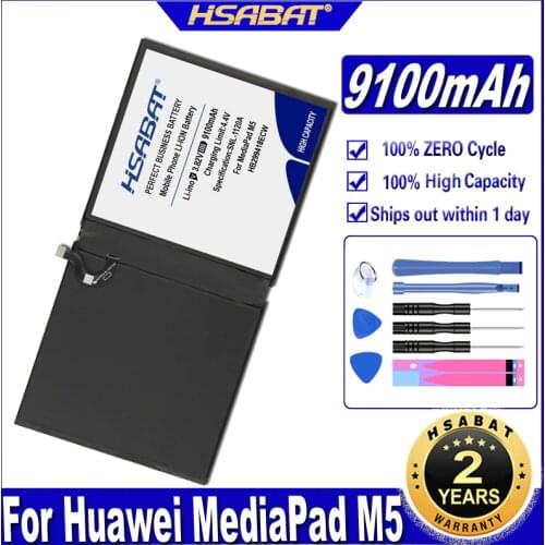 HSABAT HB299418ECW 9100mAh Battery for Huawei MediaPad M5 CMR-W19 CMR-AL09 Batteries