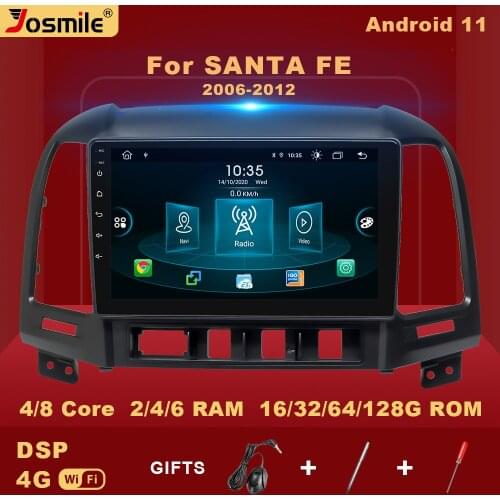 2 din Android 11 Car Radio For Hyundai Santa Fe 2 2006-2012 Multimedia Player GPS Navigation Stereo Audio V1 AI VoiceControl DSP