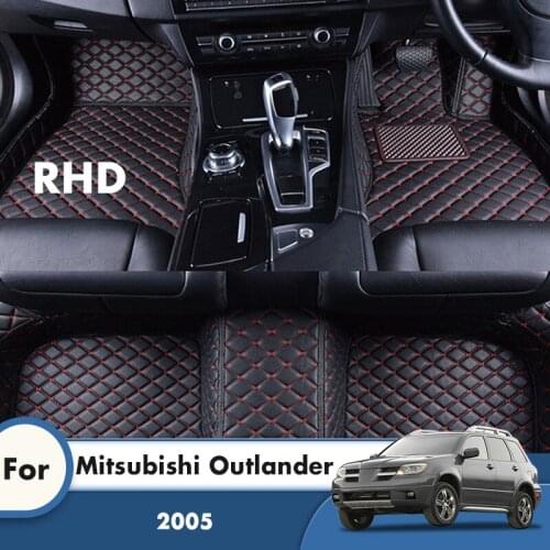 RHD Custom car floor mats For Mitsubishi Outlander 2005 Car Interior Accessories Decoration Carpets Leather Front And Rear Rugs