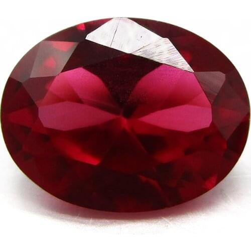 Free Shipping 5A Quality 3x5~13*18mm 5# Red Stone Oval Cut Synthetic Rubi Red Corundum For Jewelry