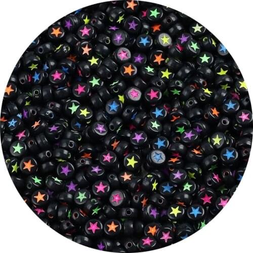 Round Flat Alphabet Multicolor Heart Acrylic Beads Loose Spacer Beads For Jewelry Making Handmade DIY Bracelet Necklace