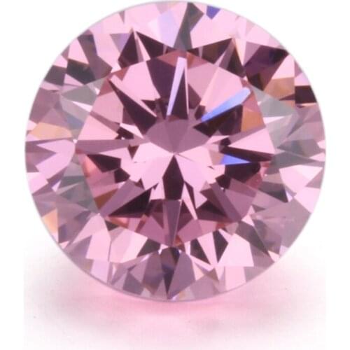 5A+ (3.25-12mm) Pink Loose Cubic Zirconia 6mm 7mm 8mm 9mm Bead Stones Round Cut Loose CZ Stone Synthetic Gems