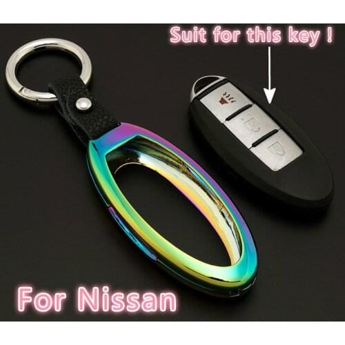Remote key Cover Shell Zinc Alloy Leather Key-Chain Metal Smart Key Case For Infiniti X-Trail Teana Qashqai MURANO Sylphy TIIDA