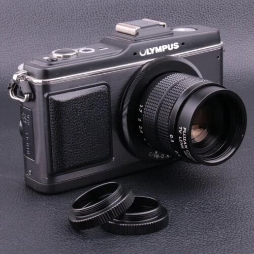 Fujian 35mm f/1.7 CCTV camera lens for M4/3 / MFT Mount Camera & Adapter bundle+2 c amout ring