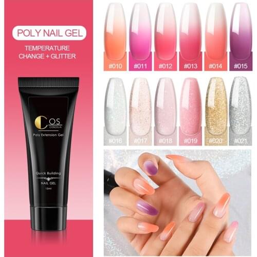Poly Extension Gel Nail Glitter Builder Gel Set All For Manicure Nail Art Design Painting Cateye Temperature Change Gel Extend
