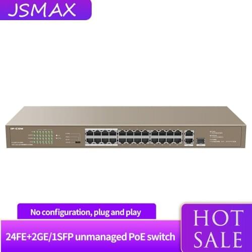 JSMAX IPCOM F1126P-24-250W 24 10/100 Mbps Half/FULL Duplex RJ45 port Ethernet Network Switch 24Ports,225W PoE power supply