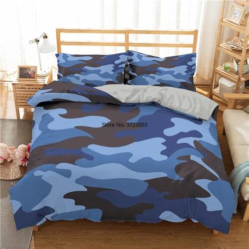 3D Camouflage Pattern Bedding Set Adult Children Bedroom Decorative Down Quilt Cover Pillowcase Queen King Size Home Textile