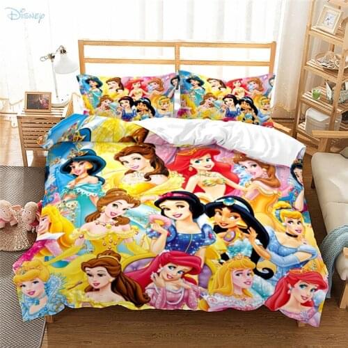 Disney Princess Duvet Cover Pillowcase Cartoon Snow White Bedding Set Single Double Twin Full Queen King Size for Bedroom Decor