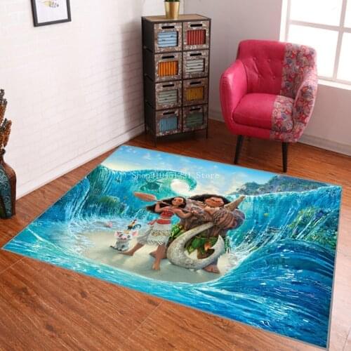 Disney Cartoon Moana 120x160cm Kids Playmat Washable Floor Carpet Rug for Living Room Modern Printing Geometric Boy Girls Carpet