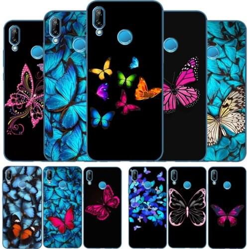 Beautiful butterfly Soft Silicone Phone Case For Huawei P9 P10 P20 P30 P40 LITE P20 P30 P40 PRO P smart Y6 Y7 Y9 Prime nova 3i