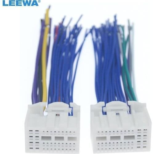 LEEWA 35Pin+38Pin Full Pin Pluging Car Stereo Wire Harness Adapter Connector Plug Into Radio For KIA K2/K3/K4/Elantra/Mistra