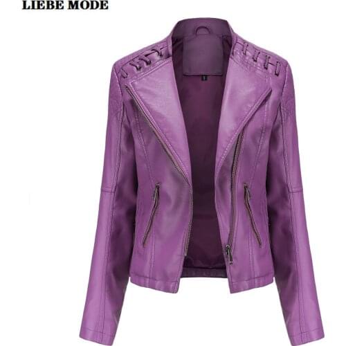 Женские кожаные куртки LIEBE MODE China At AliExpress