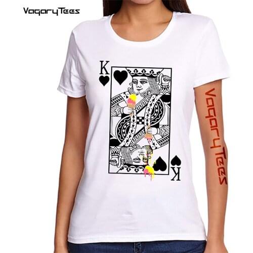 Fashion women T-shirt Graphic Short Sleeve Hip Hop T Shirt Funny King Ice Cream Harajuku Streetwear Tshirt cute girl Top Tees