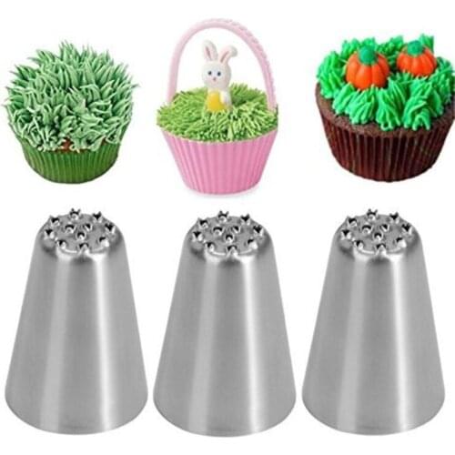 1/3PC Cake Grass Cream Decoration Tips Set Nozzle Cupcake Head Cake Decorating Tools Pastry Tools Stainless Steel Piping Icing