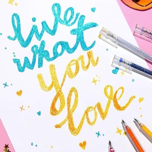 8 Colors Highlighter Pen Set Cute Glitter Color Gel Pen Painting Writing tool For Girl Kids Gifts DIY School Art Stationery