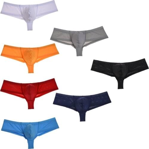 New Arrival Pure Color Breathable Mini Sexy Boxers Mens Underwear Fashion Design Male BoxerShorts Men Boxers Pouch Style