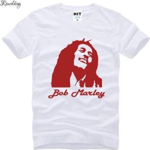 New Fashion Bob Marley Printed Mens T Shirts Casual Cotton Bob Marley Head T-shirts Short Sleeve Cotton O-Neck Tee Man Clothing
